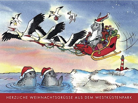 Tierpark Westküstenpark am 22.12.2018: Frohe Weihnachten wünscht der Westküstenpark!