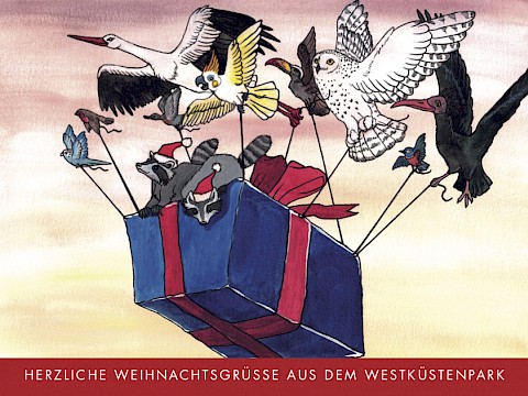 Tierpark Westküstenpark am 21.12.2020: Der Westküstenpark wünscht Frohe Weihnachten!