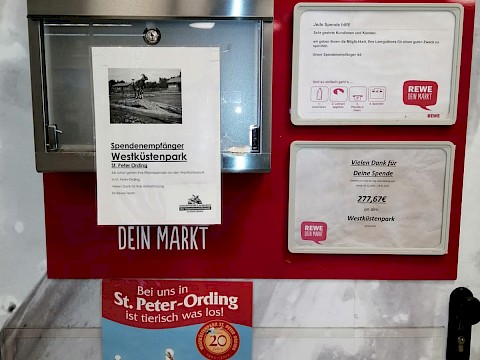 Tierpark Westküstenpark am 17.01.2021: Ein großes Dankeschön an den REWE Markt in St. Peter-Ording sowie die Spender!